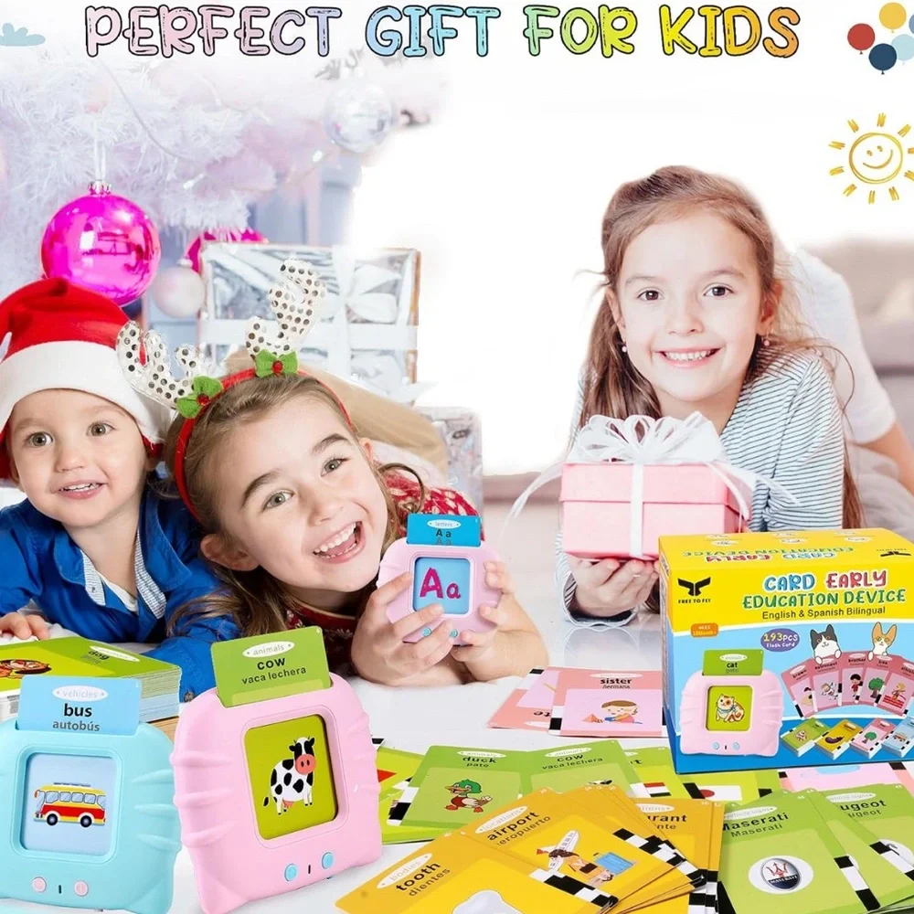 Spanish Talking Flash Cards for Toddlers 2 3 4 5 6 - Spanish Learning Toys